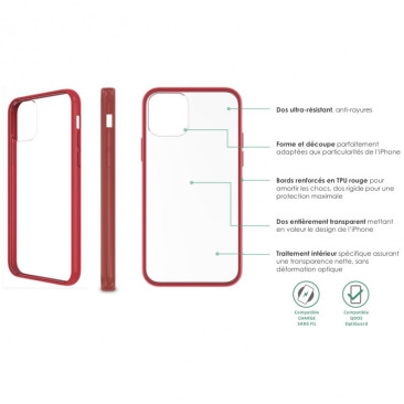 Coque iPhone 11 Pro Max Clear Hybrid Red