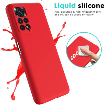 Coque Xiaomi Redmi Note 11S 4G Silicone Liquide Rouge
