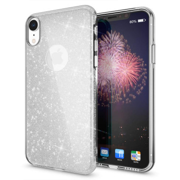 Coque iPhone XR Glitter Protect Argent