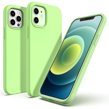 Coque iPhone 12 Silicone Gel Vert Matcha
