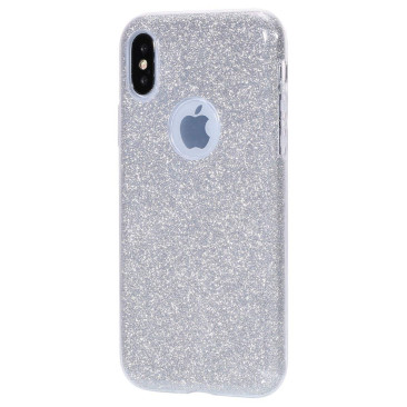 Coque iPhone XS Glitter Protect Argent