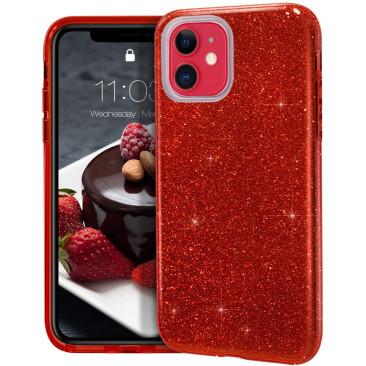 Coque Samsung Galaxy A12 Glitter Protect-Rouge