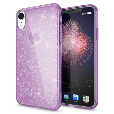 Coque iPhone XR Glitter Protect Violet