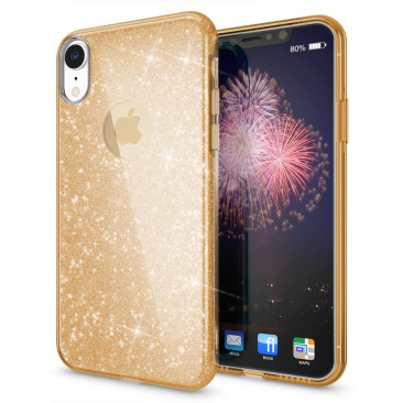Coque iPhone XR Glitter Protect Or