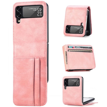 Etui Samsung Galaxy Z Flip 3-Leather Pink