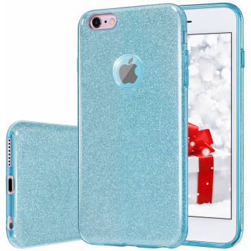 Coque iPhone 8 Plus Glitter Protect Bleu