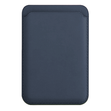 Porte Carte Cuir Compatible Magsafe-Bleu