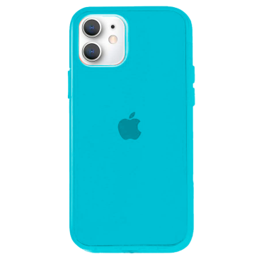 Coque iPhone 12 Pro Max Clear Hybrid Fluo Bleu