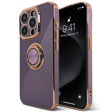 Coque iPhone 13 Pro Luxury Ring Purple
