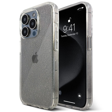 Coque iPhone 14 Pro No Shock Glitter Silver
