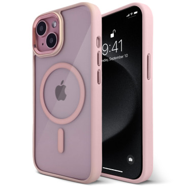 Coque iPhone 14 Plus Urban Metal Magsafe-Pink