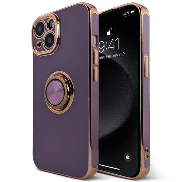 Coque iPhone 15 Luxury Ring Purple