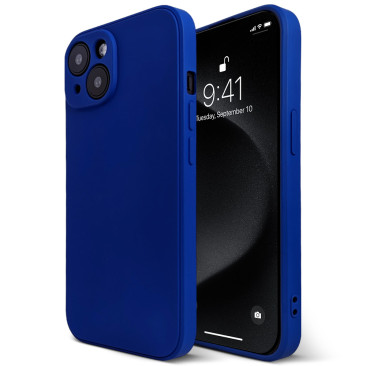 Coque iPhone 14 Plus Silicone Liquide-Bleu Roi