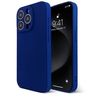 Coque iPhone 15 Pro Silicone Liquide Bleu Roi
