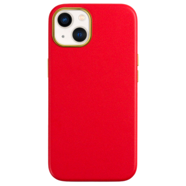 Coque iPhone 14 Plus Cuir Véritable Rouge