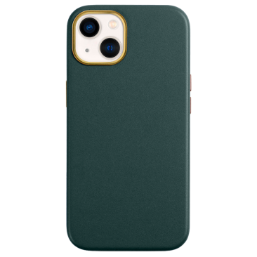 Coque iPhone 13 Pro Cuir Véritable Vert