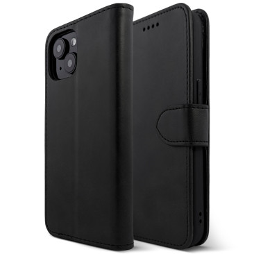 Etui iPhone 15 Leather Wallet Noir