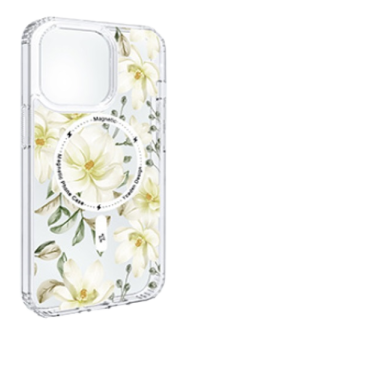 Coque iPhone 14 Plus Magsafe Flowers Green