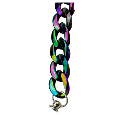 Necklace 1-Chaîne Acrylique Smartphones Universel-Black Rainbow