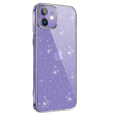 Coque iPhone 12 No Shock Glitter Purple