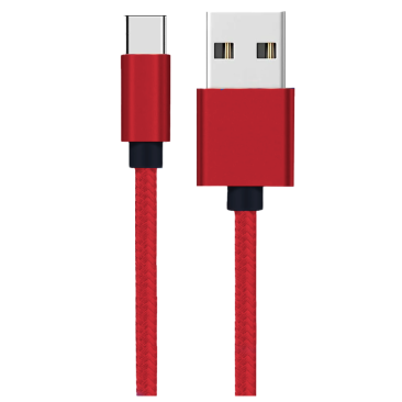 Câble USB-C - 1 Mètre - nylon Red