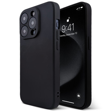 Coque iPhone 11 Pro Max Silicone Liquide-Noir
