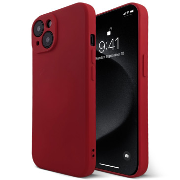 Coque iPhone 12 Silicone Liquide Rouge