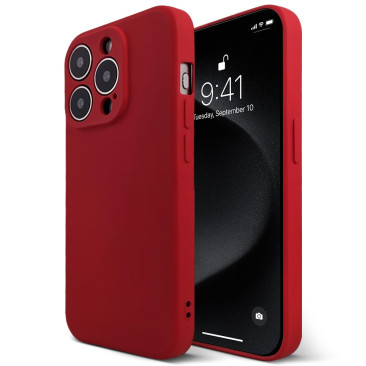 Coque iPhone 15 Pro Silicone Liquide-Rouge