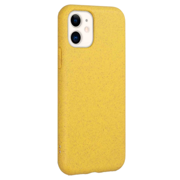 Coque iPhone 12 Mini Silicone Biodégradable Jaune