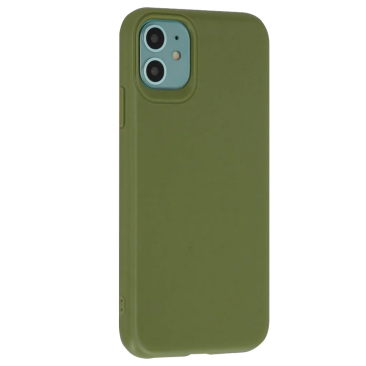 Coque iPhone 14 Plus Silicone Biodégradable Vert Armée