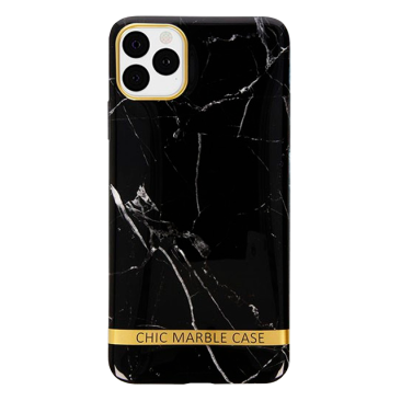Coque iPhone 12 Silicone Marble Noir