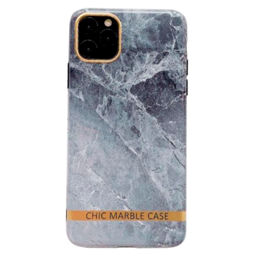 Coque iPhone 12 Silicone Marble Gris