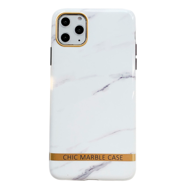 Coque iPhone 7 Silicone Marble Blanc