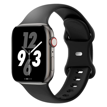 Bracelet Compatible Apple Watch 42-44-45 mm + Apple Watch SE en Silicone-Noir