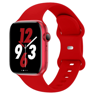 Bracelet Compatible Apple Watch 42-44-45 mm + Apple Watch SE en Silicone-Rouge Cerise