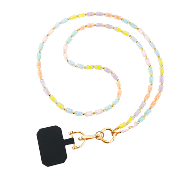 Necklace-Chaîne Perles Colorées avec Pad Universel-1.2m