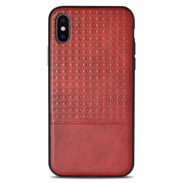 Coque iPhone XS Leather Style Rouge