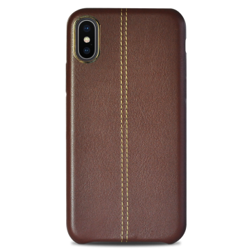 Coque iPhone XS Leather Effect Marron
