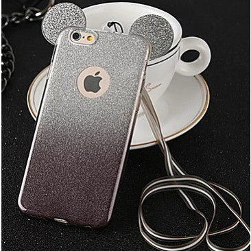 Coque iPhone 7 Glitter Mickey Noir
